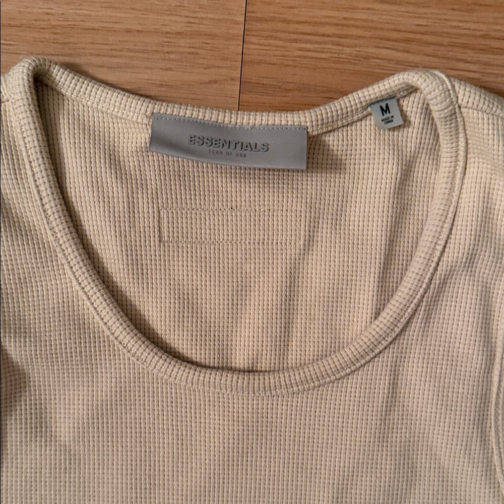 Essentials Cream Ribbed Tank Top - Picture 2 of 7
